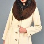 vintage 1970s pierre cardin coat with fur collar