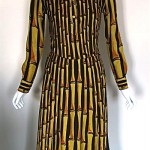 vintage 1970s roberta di camerino bamboo print dress