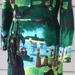 vintage 1970s wool seurat painting dress