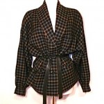 vintage 1980s gucci belted plaid jacket