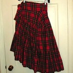 vintage 1980s norma kamali plaid flannel skirt