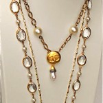 vintage chanel crystal and pearl necklace