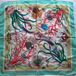 vintage gucci sea life silk scarf
