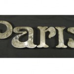 vintage nickeled brass art nouveau letters