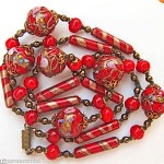 vintage venetian glass bead necklace