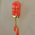 antique carved coral pendant for necklace