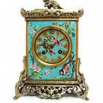 antique french gilt bronze porcelain mantle clock