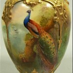 antique royal worcester handpainted porcelain vase
