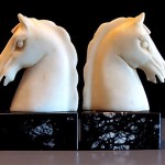 art deco alabaster and marble bookends