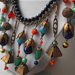 vintage art deco egyptian revival bib necklace