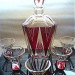 vintage 1930 art deco decanter cordial set