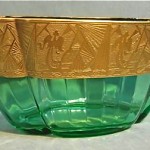 vintage 1930s art deco gold encrusted glass bowl