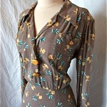 vintage 1930s rayon dress with bakelite buttons