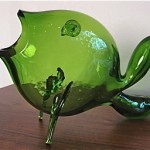 vintage 1950s blenko art glass fish vase