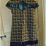 vintage 1967 pierre cardin tweed and patent leather dress