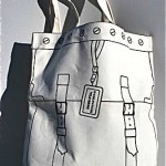 vintage 1970s roberta di camerino trompe l'oeil canvas tote bag