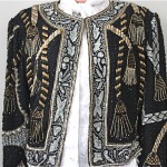 vintage 1980s tassel print beaded jacket