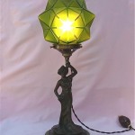 vintage art deco bronze bakelite lamp