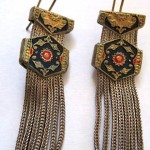 vintage art deco silver and enamel earrings