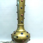vintage brass nite light jeweled table lamp