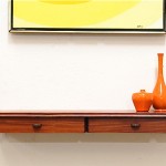 vintage danish modern floating entry wall shelf