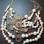 vintage givenchy crystal and pearl necklace