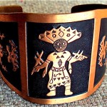vintage midcentury copper enamel bracelet