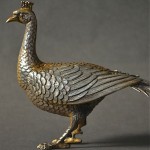vintage silver peacock