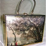vintage stylecraft miami pictorial satin purse