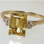antique 2ct citrine and diamond 10k ring