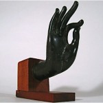 antique bronze buddha hand sculpture
