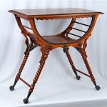 antique victorian cherry iron ball and claw table
