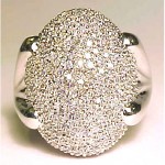 estate 14k white gold 1.4 carat pave diamond ring