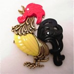vintage 1953 hattie carnegie rooster pin