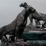 vintage 1920s maurice precourt panther bookends