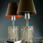 vintage 1940s chrome and glass bedside lamps