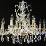 vintage 1940s white crystal chandelier