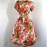 vintage 1950s floral dress NOS
