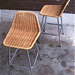 vintage 1960s charlotte perriand wicker stools