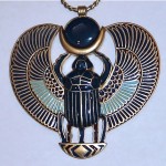 vintage 1970s d'orlan egyptian revival enamel necklace