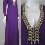 vintage 1970s galanos rhinestone evening gown