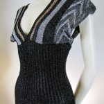 vintage 1970s lurex knit maxi dress