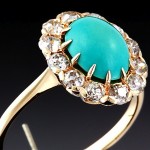 vintage art deco turquoise diamond ring