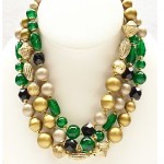 vintage art glass multi strand necklace