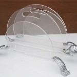 vintage arthur court aluminum lucite turtle magazine rack