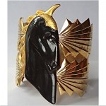 vintage brass art deco trojan horse bracelet