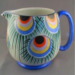 vintage britania pottery peacock jug