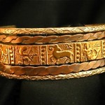 vintage copper brass egyptian zodiac bracelet