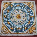 vintage hermes silk astrologie scarf by francoise faconnet