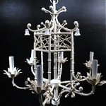 vintage italian faux bamboo pagoda chandelier lamp